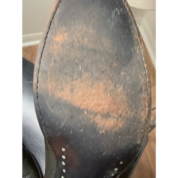 Vtg Nocona Leather Western Cowgirl Boots flame Stitching S 71/2 Rodeo chore USA - Picture 15 of 16